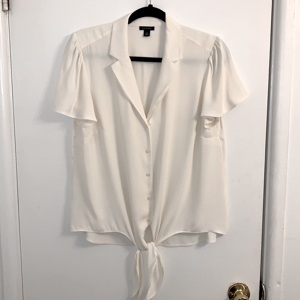 Ann Taylor Tie Front Top